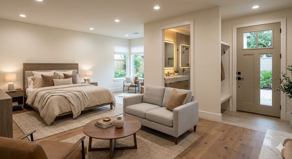 In-law suite guest room addition with private entrance — Houston Texas