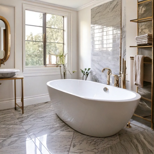 Secondary bathroom renovation with quality tile, fixtures and smart storage — Houston Texas