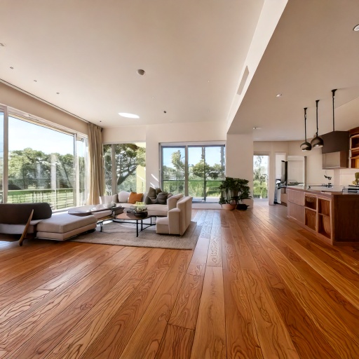 Wide-plank white oak hardwood flooring throughout open-concept Houston Texas home