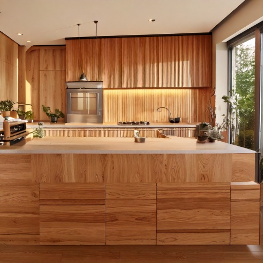 Fluted white oak cabinetry panel detail with integrated LED lighting — custom Houston Texas cabinetry